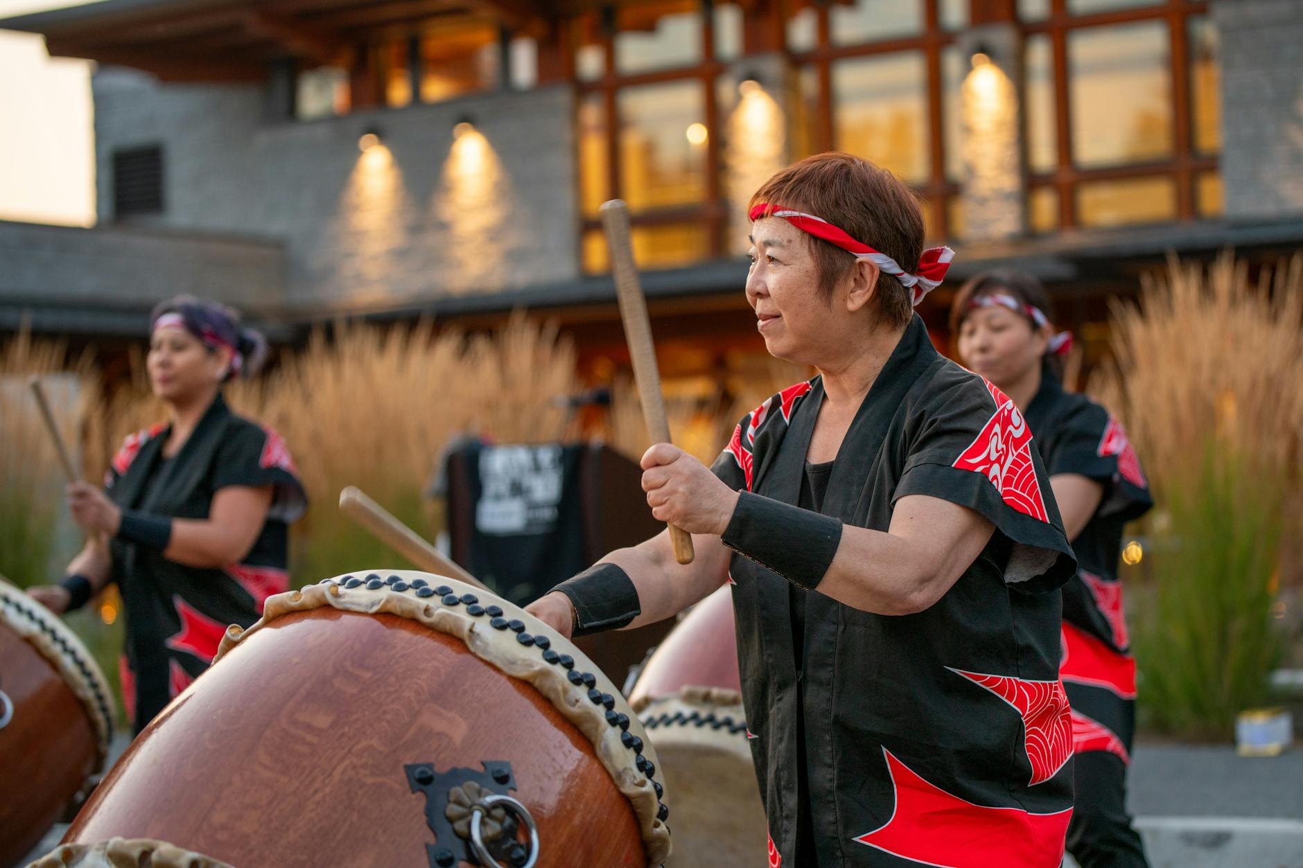 woman playing drums